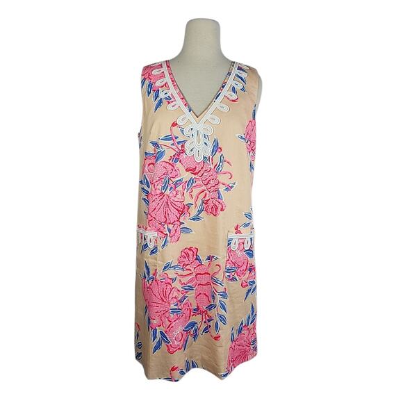 Lilly Pulitzer Sidonie Stretch Shift Dress Size 8 Pink So Clawsome Crab Resort - Picture 3 of 15
